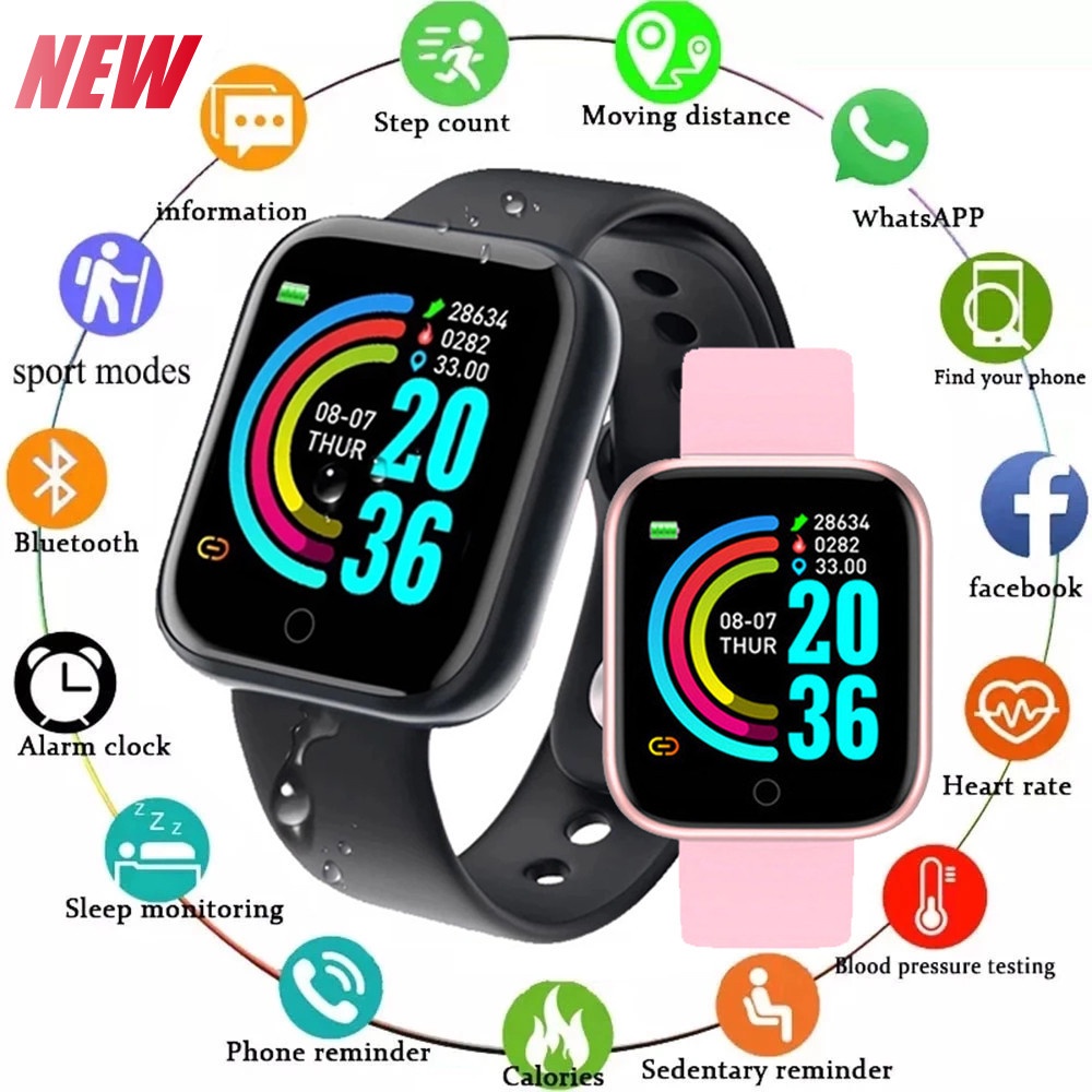 Y68 Sports Heart Rate Watch with Bluetooth USB Smart Watch Shopee Philippines