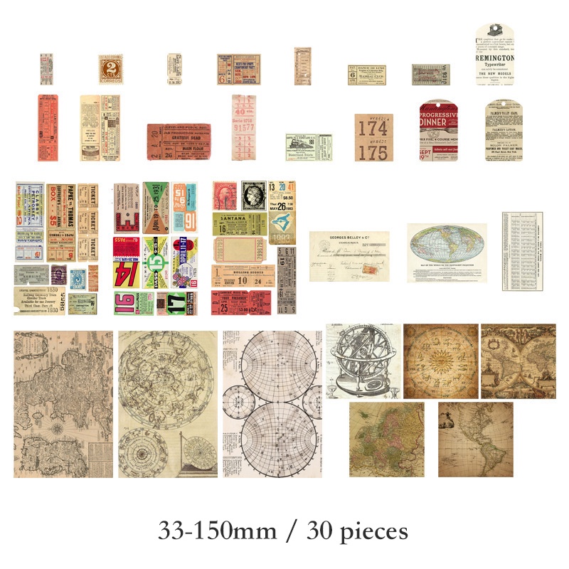 Journamm 30pcs/pack Vintage DIY Scrapbooking Pack Decor Diary Art ...