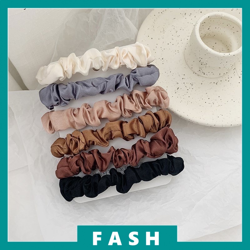 6Pcs Elegant French Satin Hair Tie All-match Basic Silky Hair Rope ...