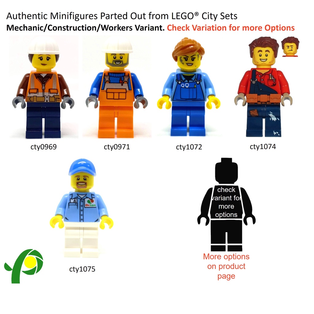 LEGO City Construction Mechanic Gas Station Worker Harl Hubbs Minifigure Authentic Minifig Shopee Philippines