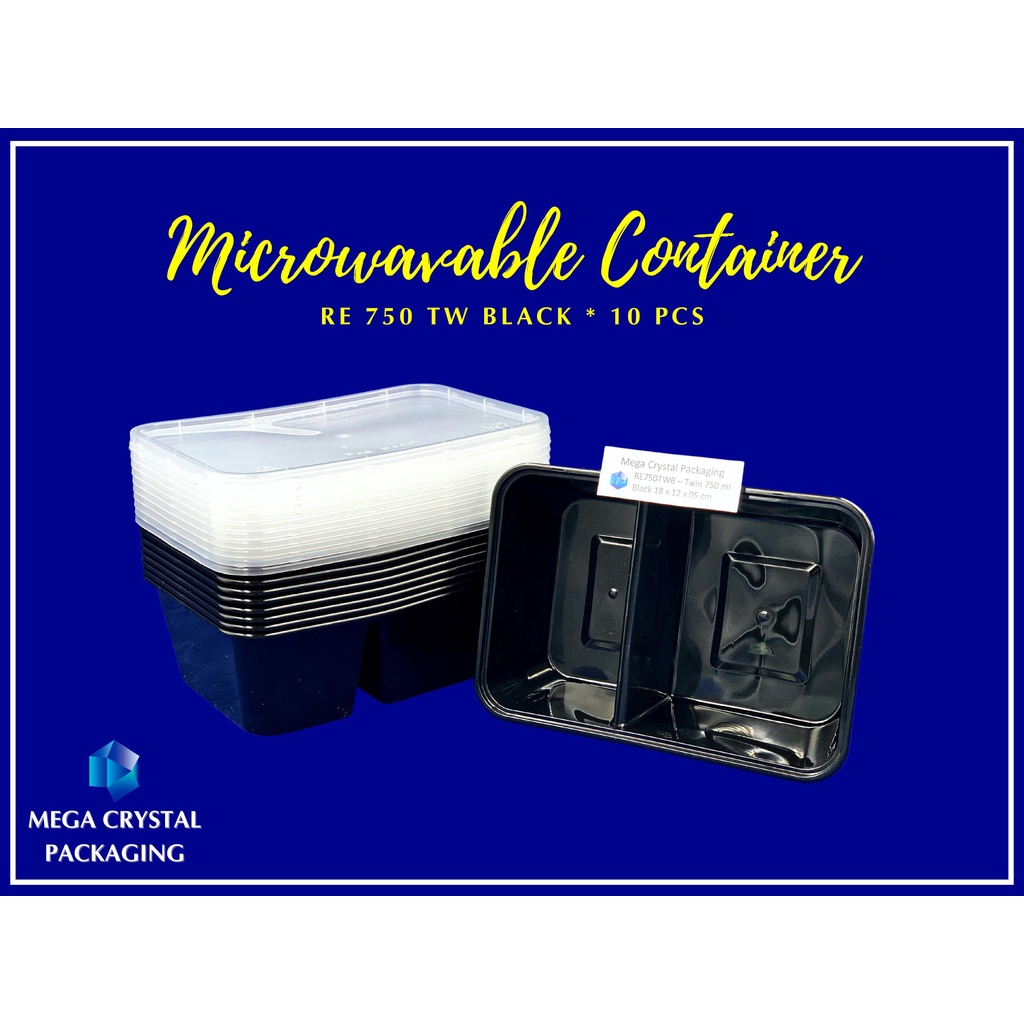 Microwavable Container RE 750 TW - Rectangular Twin 750 ml ( 10