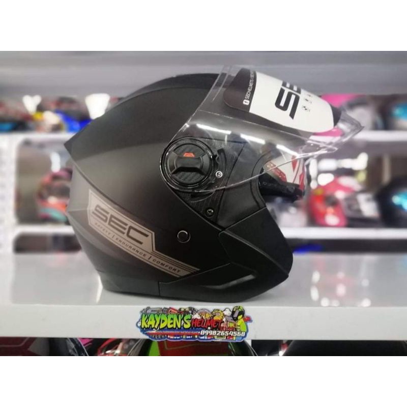 Helmet half store face double visor