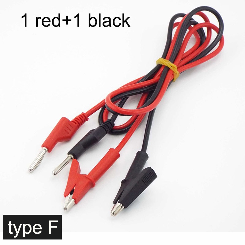 Dual Alligator Clip 4mm Banana Plugs Cable Connectors Test Lead Probe ...