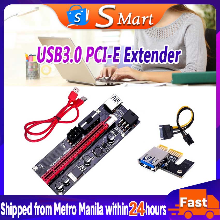 Dual Led Ver009s Pci E Riser Card 009s Pci Express 1x To 16x Extender 100cm 60cm Usb 30 Cable 