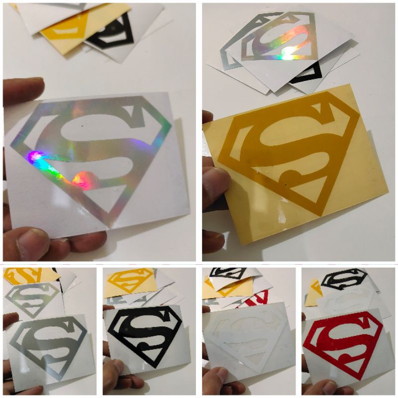 SUPERMAN CUTTING LOGO STICKER Motorcycle Sticker Decals Reflective ...