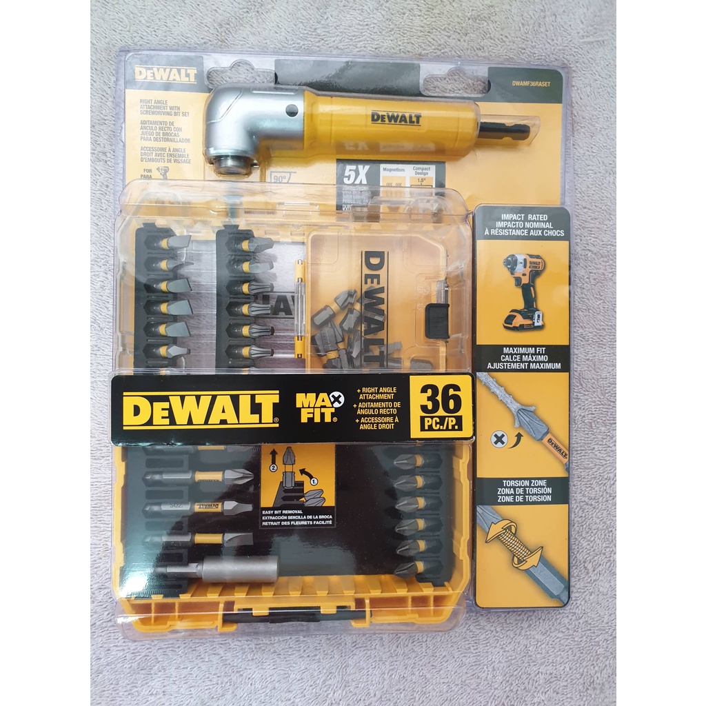 MAXFIT Steel Screwdriving Bit Set with Right Angle Adapter (36-Piece ...