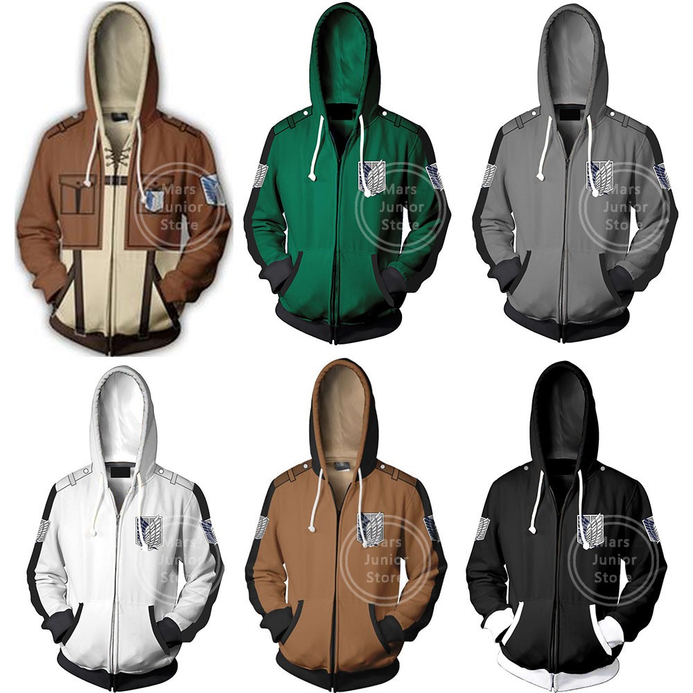 Men Boys Anime Attack on Titan Cosplay Eren Jaeger Mikasa 3D Outwear Coat  Zipper Jacket | Shopee Philippines