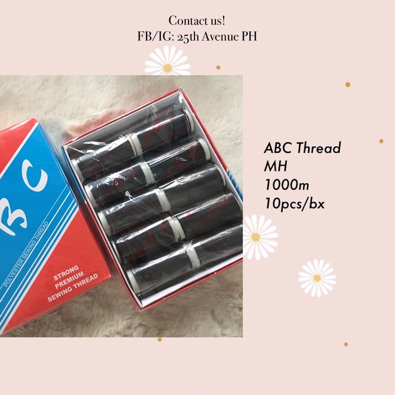 (10pcs) 1,000m ABC Sewing Thread Black White Assorted | Shopee Philippines