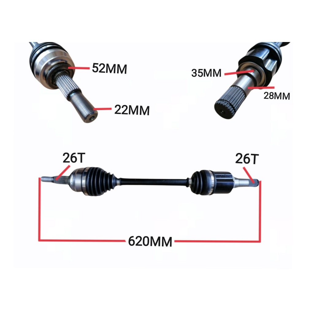 DRIVE SHAFT ASSEMBLY Replacement part no ( GDT12560X ) MAZDA 2