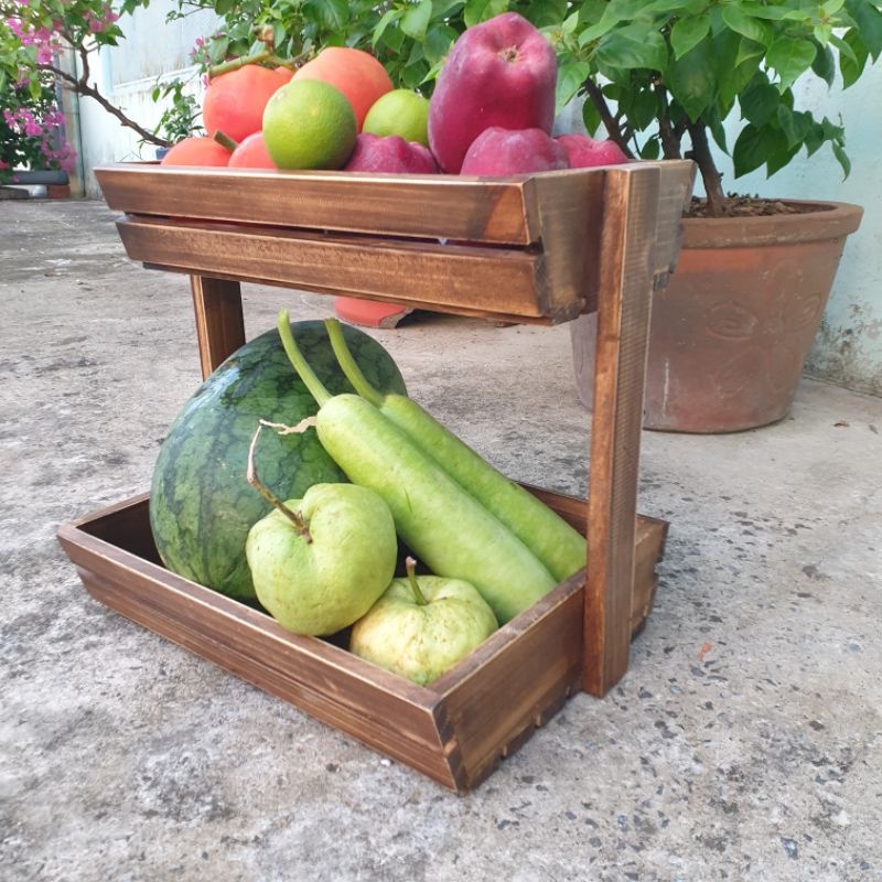 2storey Wooden Fruit Tray Shopee Philippines