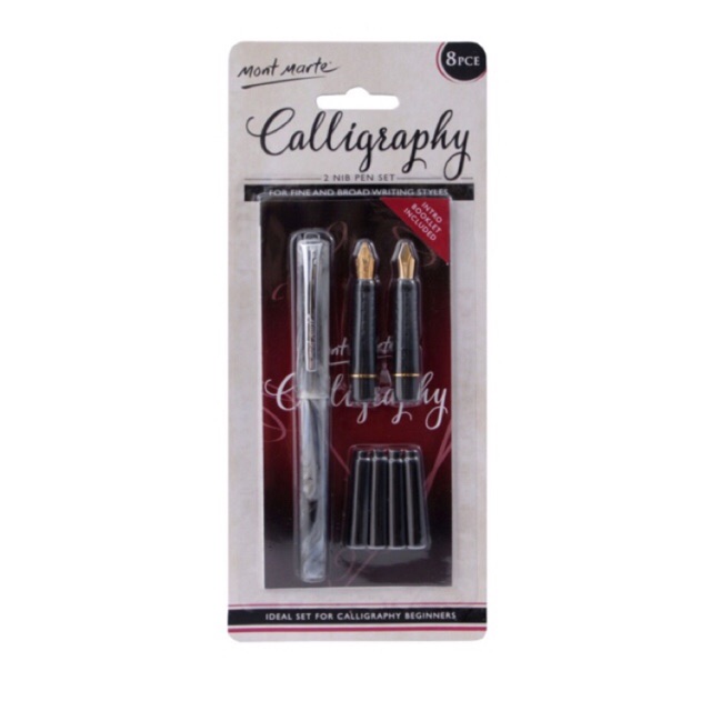 Mont Marte 2 Nib Calligraphy Pen Set Shopee Philippines