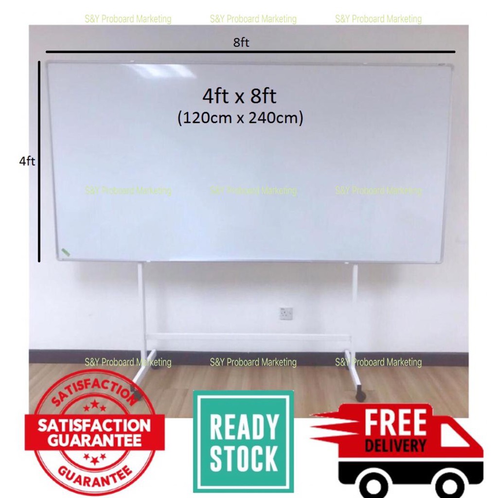 4x8 Magnetic Whiteboard With Stand Size 4ft X8 Ft Shopee Philippines