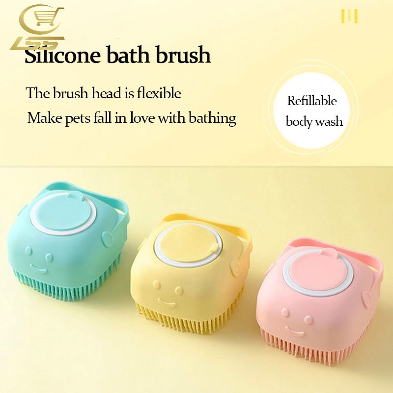 Silicon Pet bath brush Scalp head body shower massager brush with