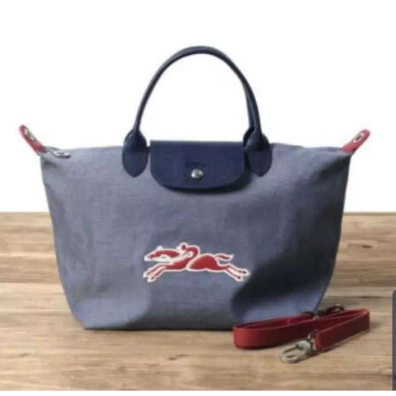 LIMITED ED LONGCHAMP LE PLIAGE NEO DENIM AND LEATHER CONVERTIBLE BAG Shopee Philippines