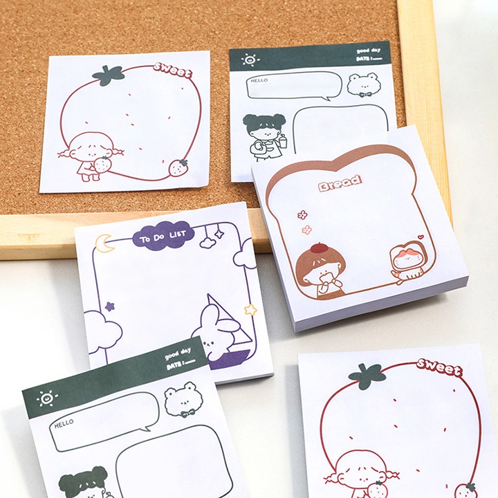 Cartoon Sticky Notes Cute Learning Stationery Message (SSC866) | Shopee ...