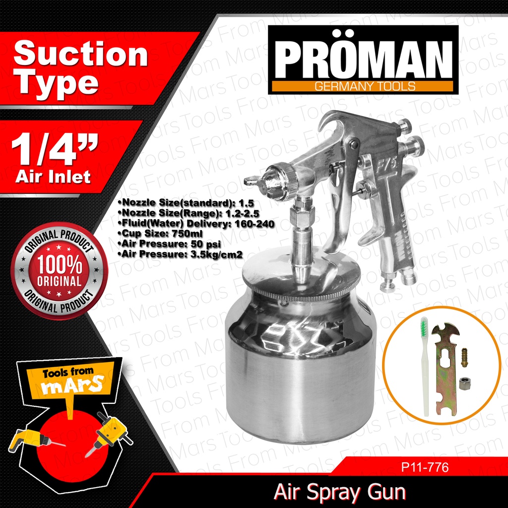 PROMAN Gravity Type Air Spray Gun 750ml Professional Air Paint Sprayer ...