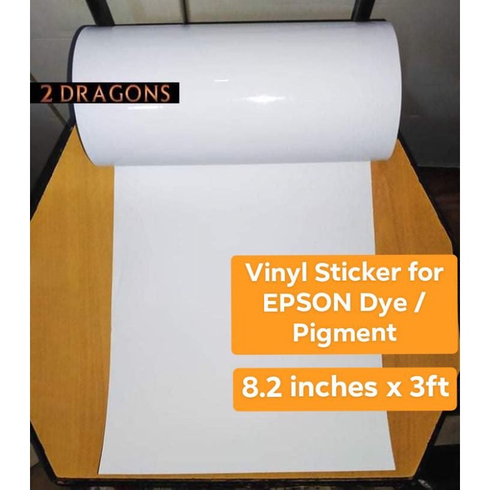 8.2in x 3ft CUT Printable Vinyl Sticker for Epson Dye/Cuyi Pigment ...