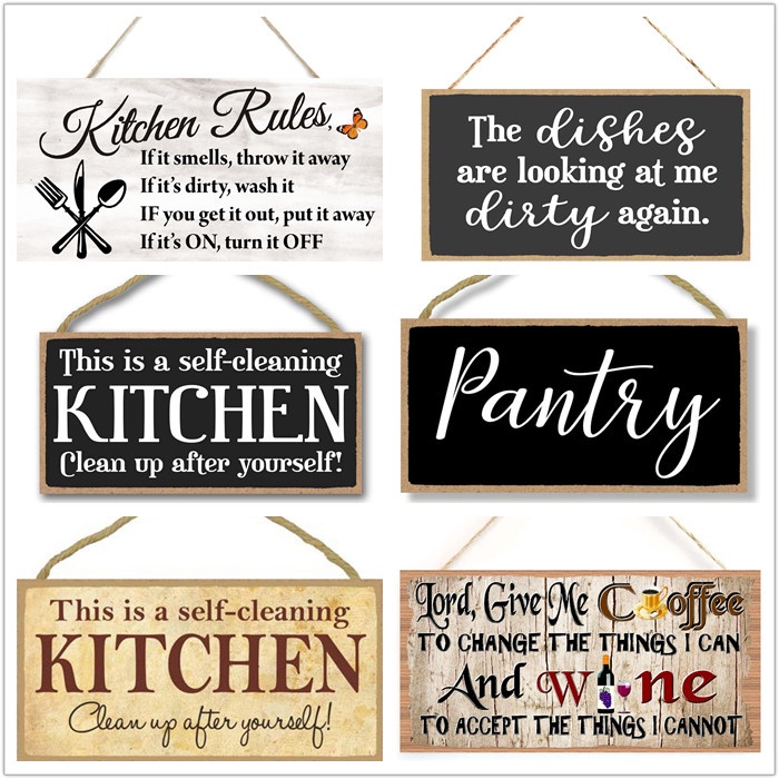 Kitchen Plaques Wine Wood Signs Gift Art Deco Home Decor Wooden Wall ...