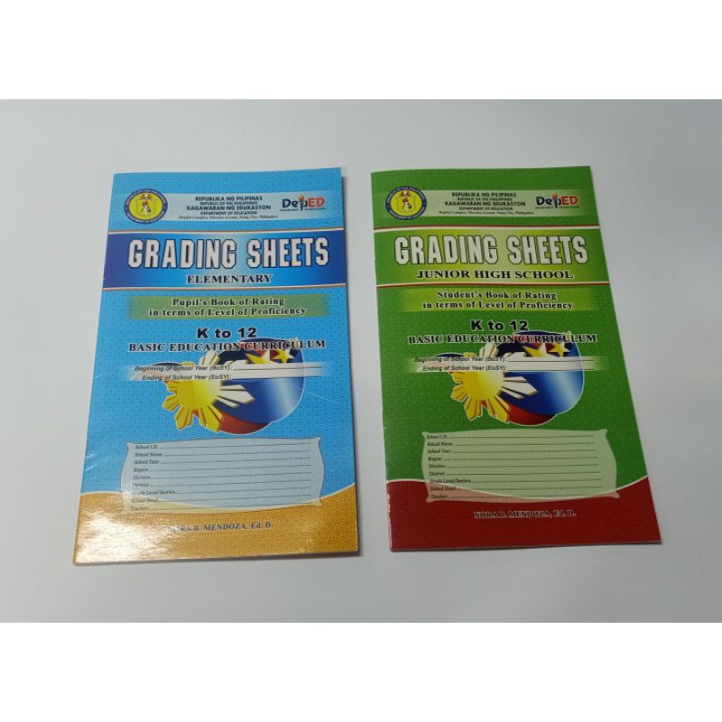 Grading Sheets Elementary Junior High School K to 12 Level 10 Sheets 7