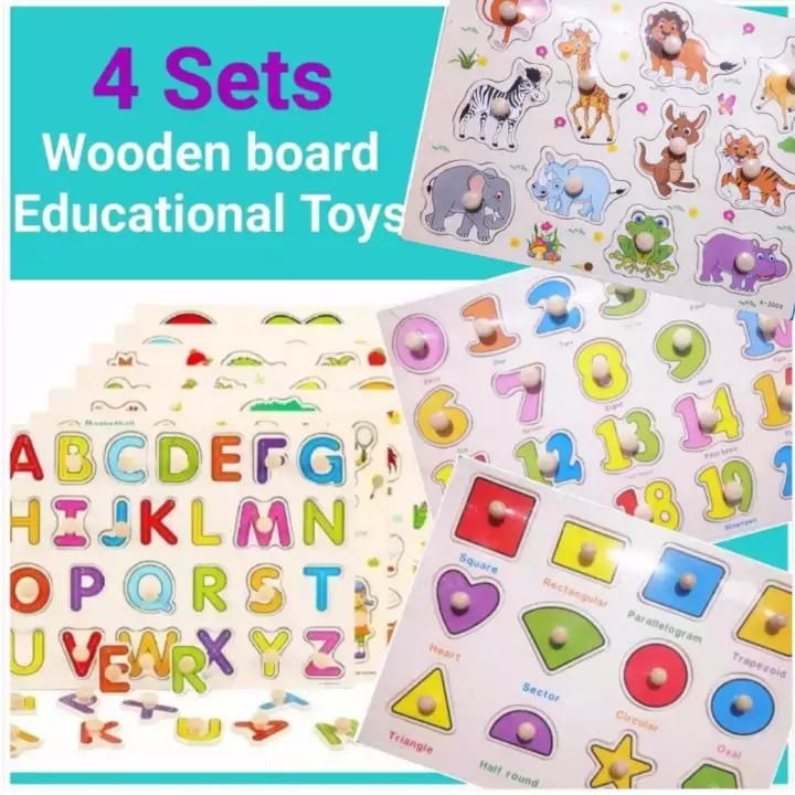 Wooden Peg Puzzles (Set of 4) Shopee Philippines
