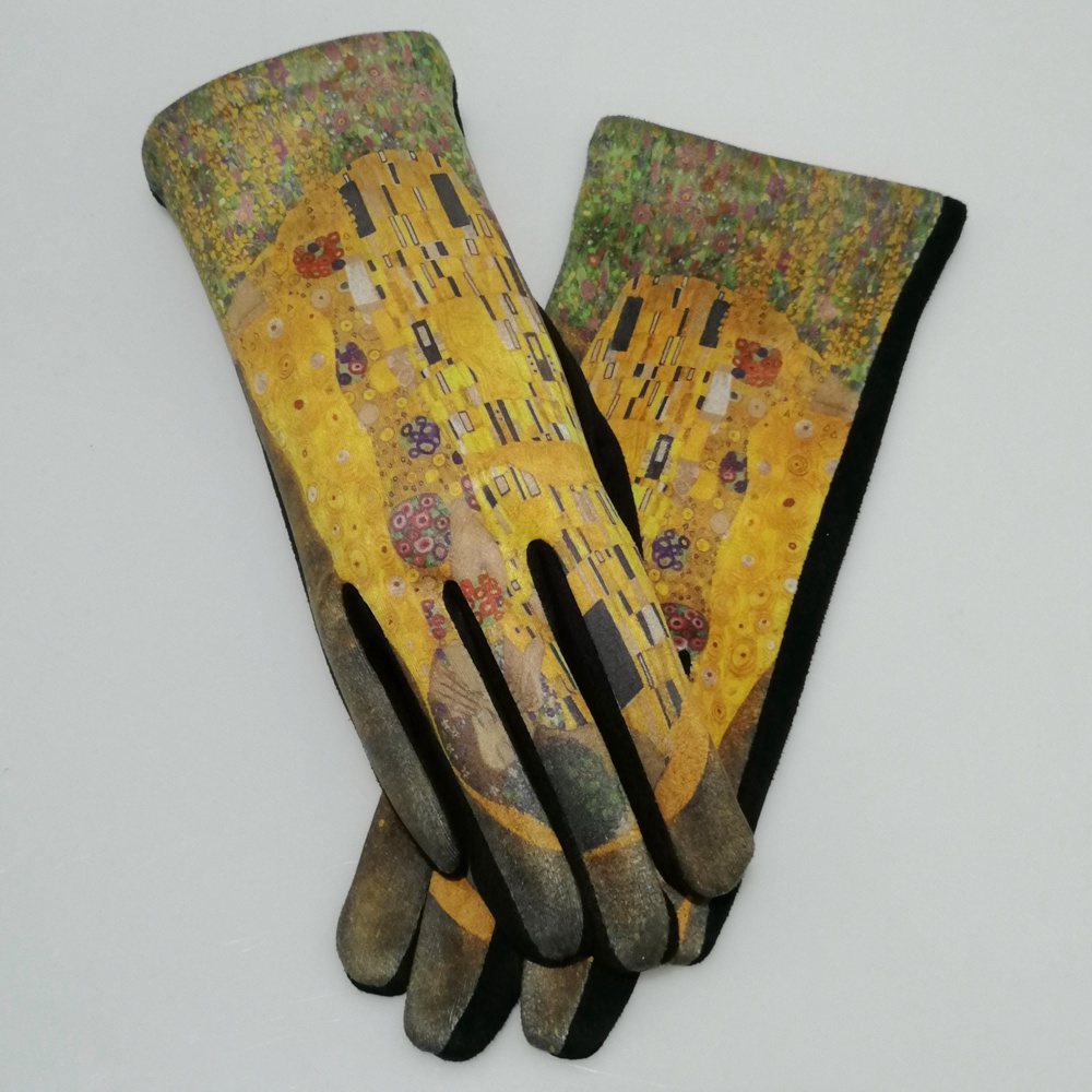 Gustav Klimt's Oil Painting Gloves Women Der Kuss Pattern Touch Screen