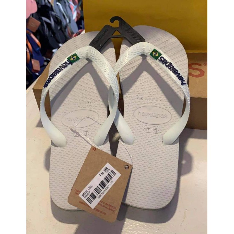 Havaianas Brasil Logo white Branco Original for Men Shopee