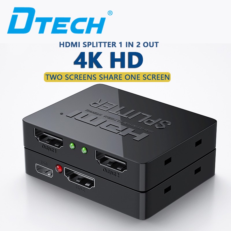 DTECH HDMI Splitter One Point Two In Out 4K Hd Split Screen Device