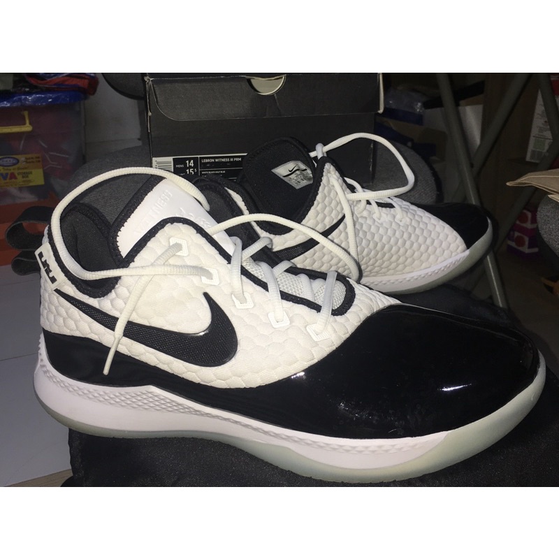 NIKE Lebron James WITNESS 3 Premium “CONCORDS” Size 14 black & white ...