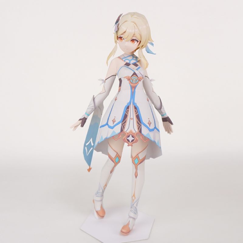 Anime girl paper model Anime Game Genshin Impact] Lumine | Shopee ...