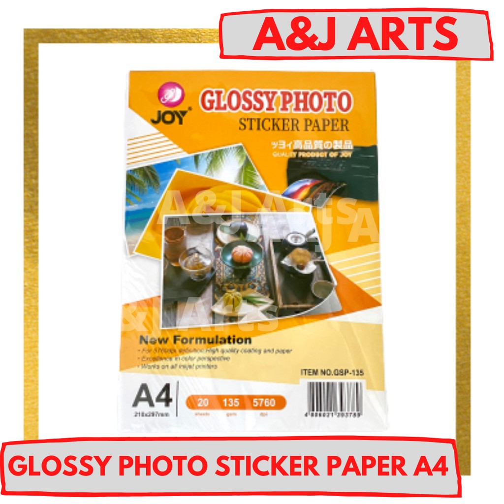 Joy Glossy Photo Sticker Paper a4 20pcs/pack Shopee Philippines