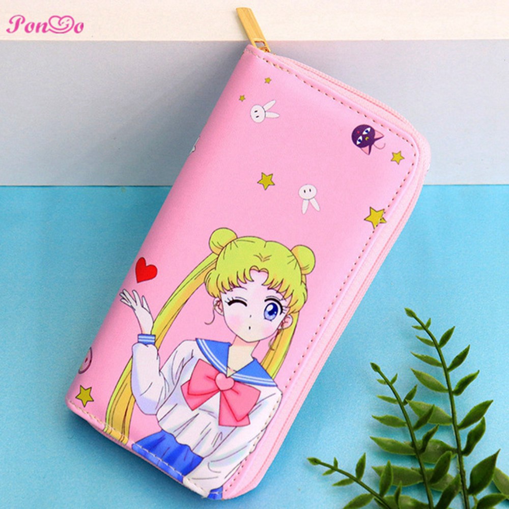 Sailor Moon Wallet Women Long Wallets Handbag Cartoon Anime Purses Zipper Handphone Key Wallets Shopee Philippines