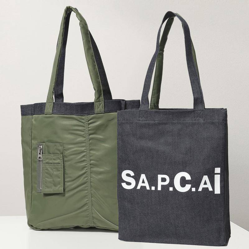 apc x SACAi reversible canvas denim tote shoulder bag two-way use