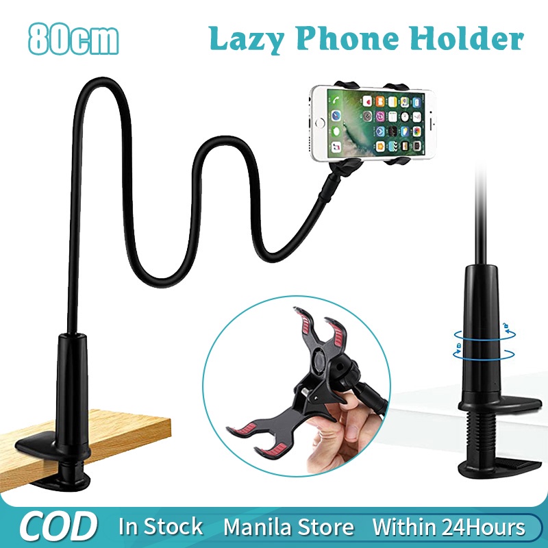 Gooseneck Phone Holder for Bed Flexible Arm 360 Mount Clip Bracket  Compatible with All Cellphone