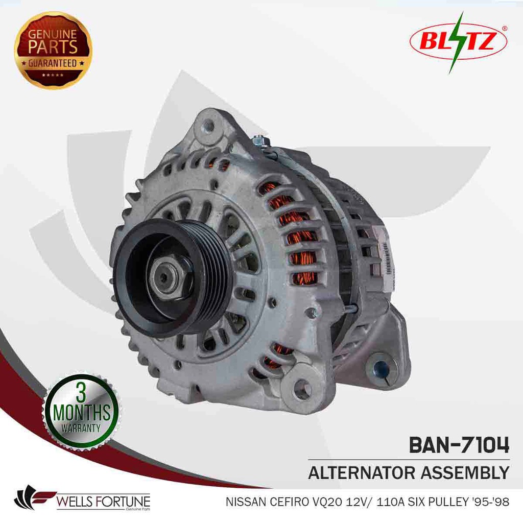 Nissan Cefiro Vq20 1995 1998 12v 110a Six Pulley Blitz Alternator Assembly 1pc Shopee 7594