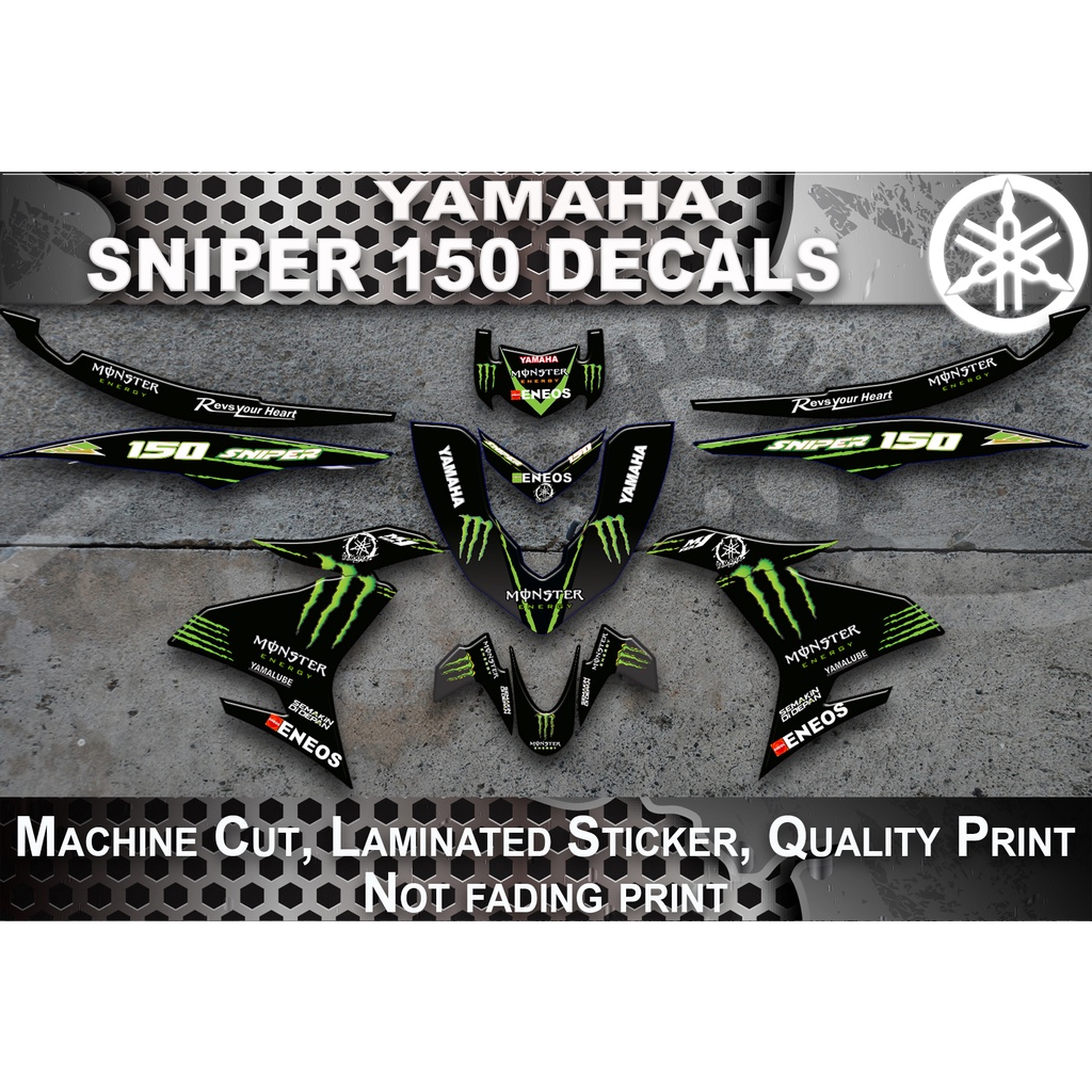 YAMAHA Sniper 150 v1 MNSTR ENRGY decals STICKER FOR MOTORCYCLE PARTS ...