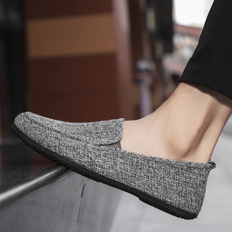 Ready Stock Men s Peas Shoes Lazy Boat Korean Version All Match Trendy Casual Canvas Pedal Cloth Sho Shopee Philippines