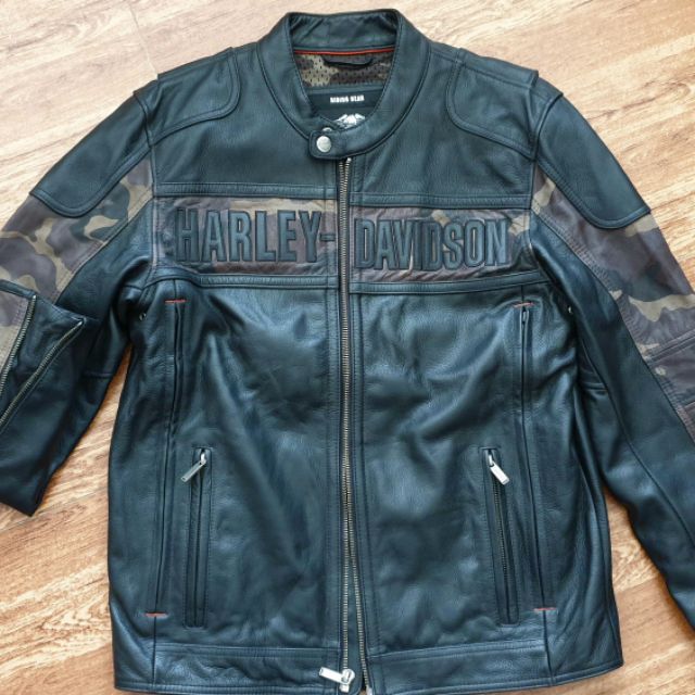 Harley davidson shop camo leather jacket