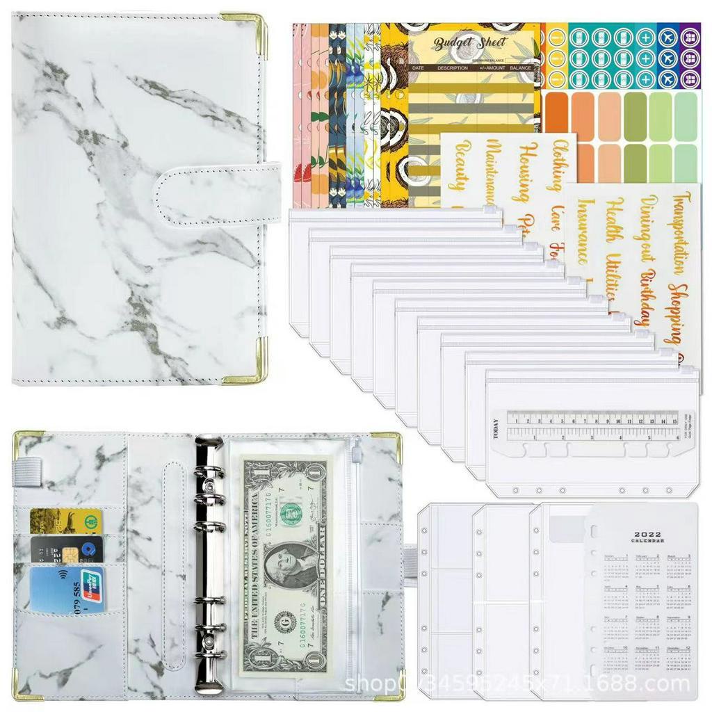 A6 Budget Binder Set Hand Ledger Loose Leaf Organizer With Cash Wallet ...