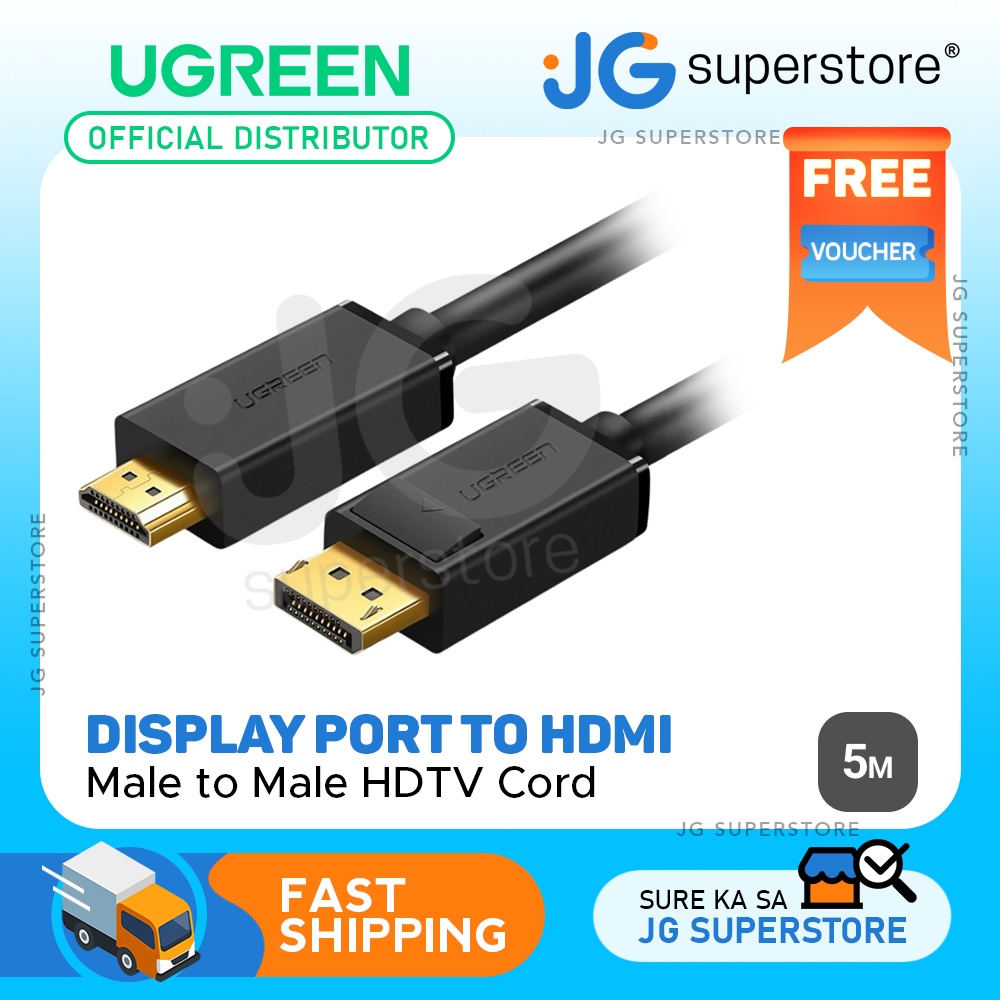 UGREEN 4K DisplayPort Male DP to Male HDMI Cable Full HD 30Hz HDTV Cord ...