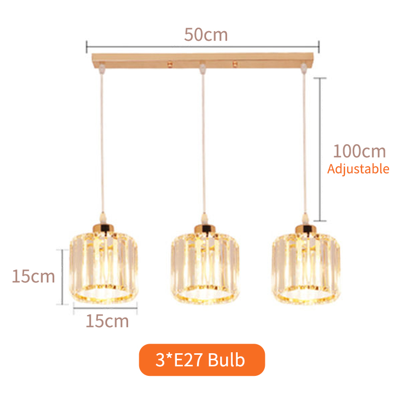 Modern Crystal Pendant Light Round/Square Simple Restaurant Chandelier ...