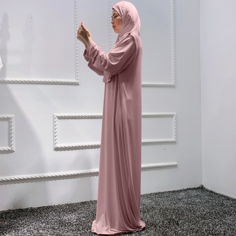 Ramdan Eid 2021 Women Muslim Prayer Hooded Abaya One Piece Dress With ...