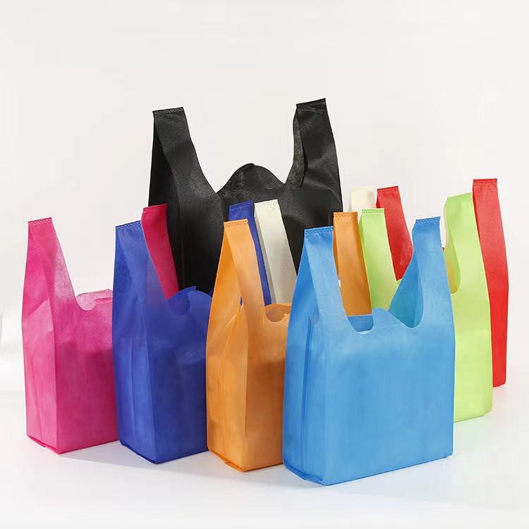 50 Pcs Sando Eco Bag Non woven Tote Bag 5 Sizes Shopping Take Out Grocery Storage Vest Type Handbag Shopee Philippines