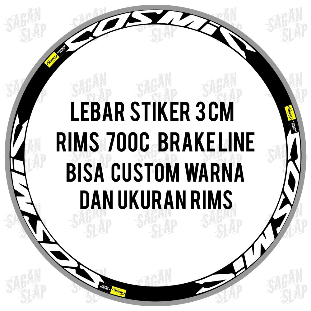 Mavic Cosmic Decal sticker width 3 cm Rims 700c | Shopee Philippines