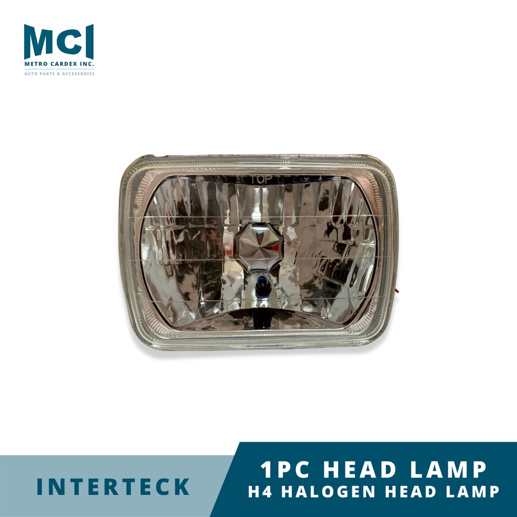 1 PC Halogen Head Lamp (100-1120N) Light Interteck H4 Square Clear ...