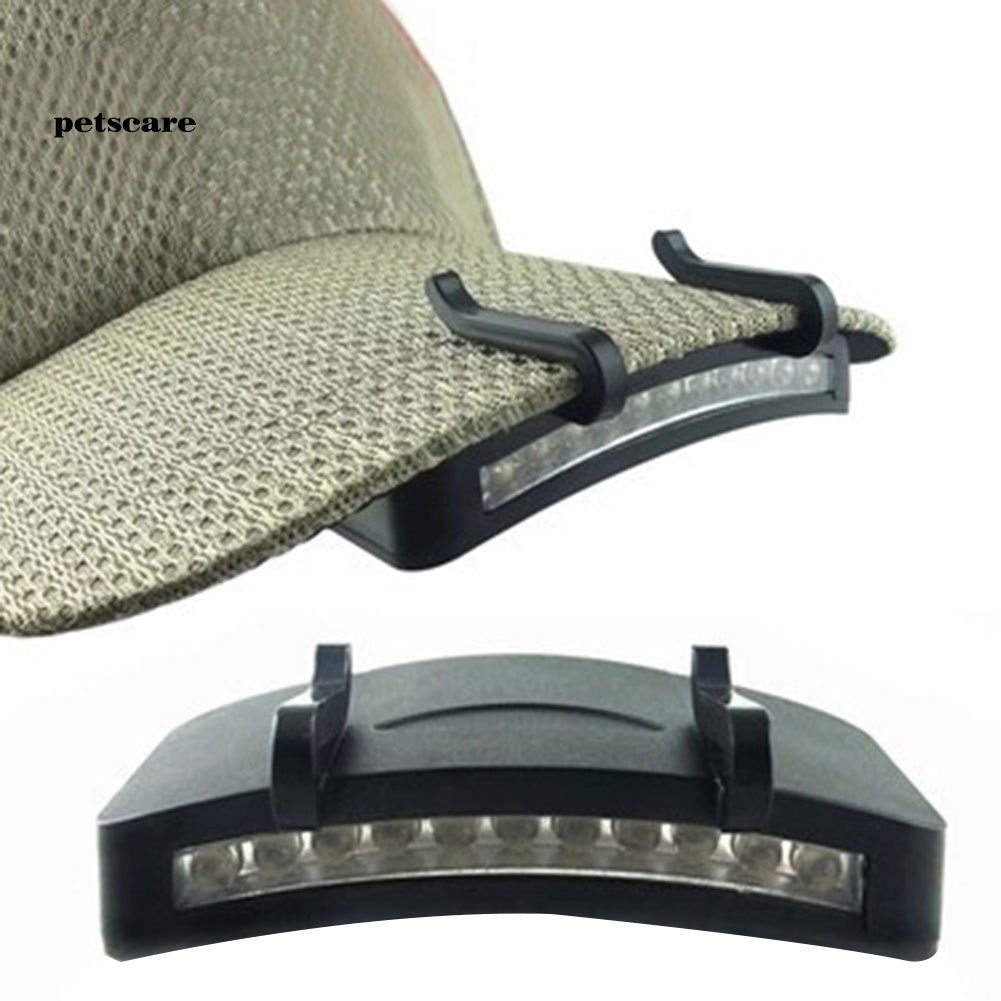 Ptcr _11LED Cap Hat Brim Clip Light Headlight Outdoor Camping Hiking