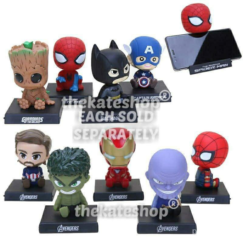 Avengers Infinity Ironman Thanos Groot Bobble Head toys car display