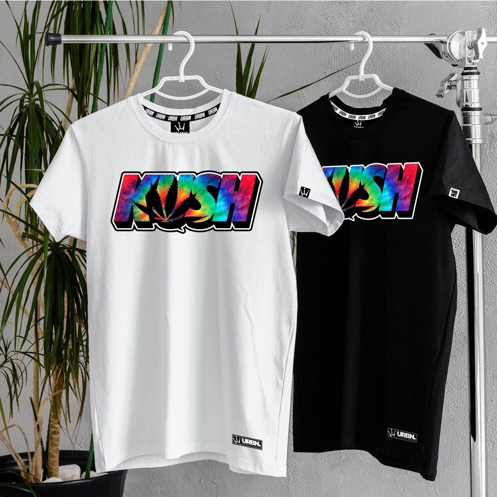 KUSH Tie Dye Oversized Streetwear Shirt DTF Print Pro Club Tee