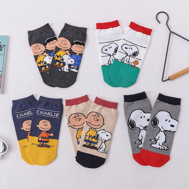 KAKA Cartoon Socks Snoopy Short Couple Girls Boys Tube | Shopee Philippines