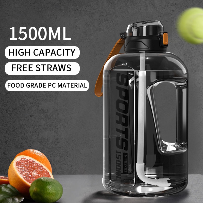 1.5L Sports Water Bottle Without BPA Drop-Proof Leak-Proof With handle ...