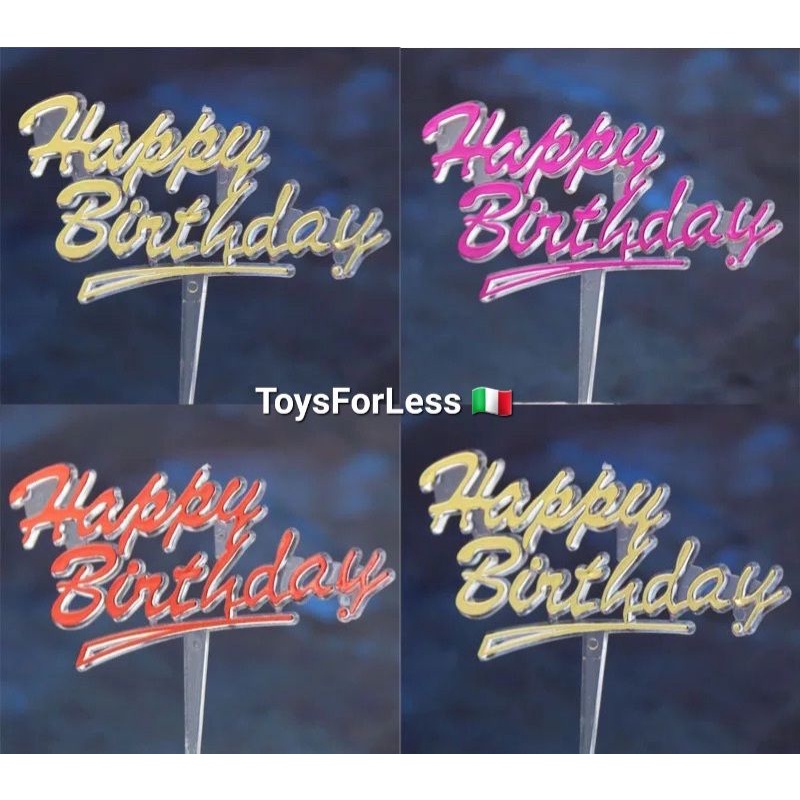 Acrylic Happy Birthday Cake Topper | Shopee Philippines